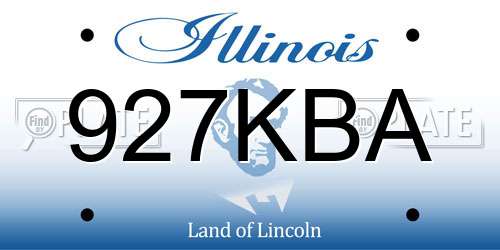 927KBA Illinois License Plate
