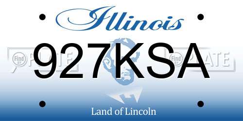 927KSA Illinois License Plate