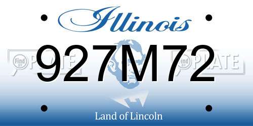 927M72 Illinois License Plate