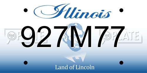 927M77 Illinois License Plate