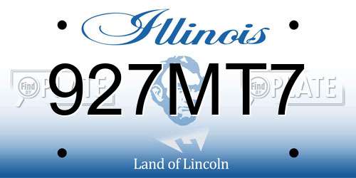 927MT7 Illinois License Plate