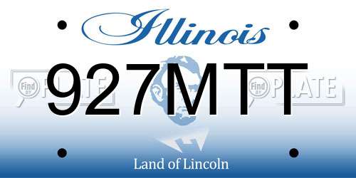 927MTT Illinois License Plate