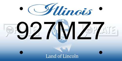927MZ7 Illinois License Plate