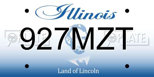 927MZT Illinois License Plate