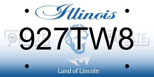 927TW8 Illinois License Plate