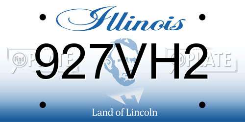 927VH2 Illinois License Plate