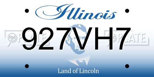 927VH7 Illinois License Plate