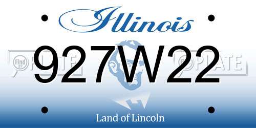 927W22 Illinois License Plate