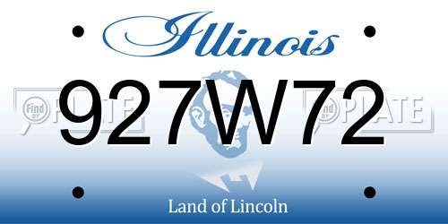 927W72 Illinois License Plate