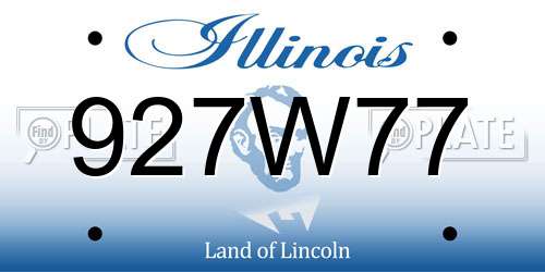 927W77 Illinois License Plate