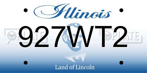 927WT2 Illinois License Plate