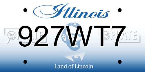 927WT7 Illinois License Plate