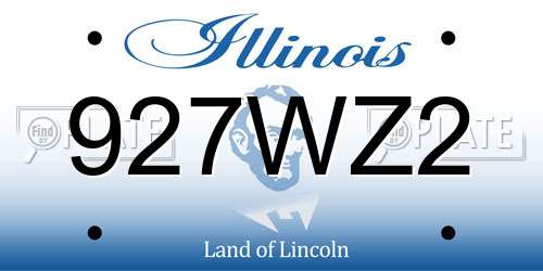927WZ2 Illinois License Plate