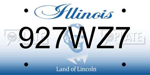 927WZ7 Illinois License Plate