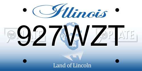 927WZT Illinois License Plate