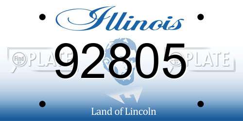 92805 Illinois License Plate