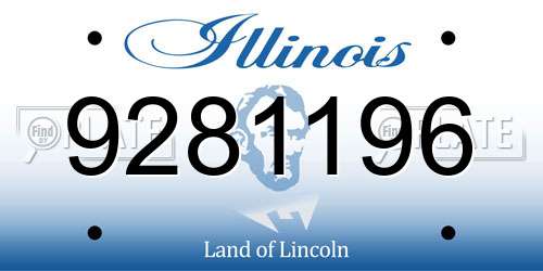 9281196 Illinois License Plate