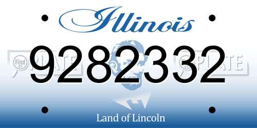 9282332 Illinois License Plate