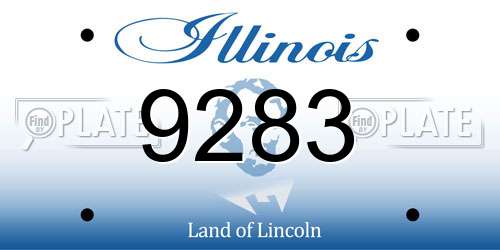 9283 Illinois License Plate