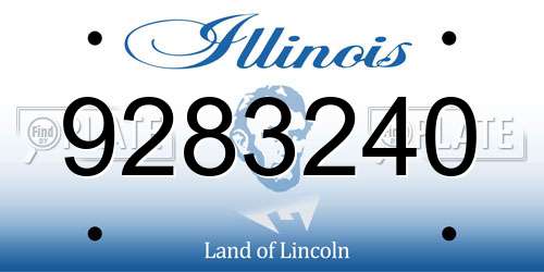 9283240 Illinois License Plate
