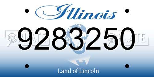 9283250 Illinois License Plate