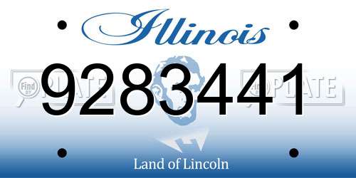 9283441 Illinois License Plate
