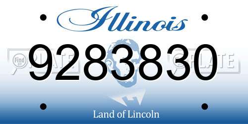 9283830 Illinois License Plate