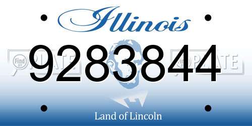 9283844 Illinois License Plate