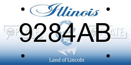 9284AB Illinois License Plate