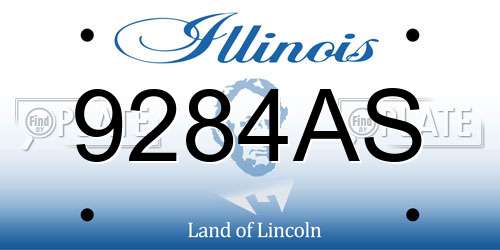 9284AS Illinois License Plate