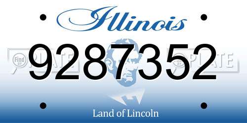9287352 Illinois License Plate