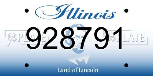 928791 Illinois License Plate