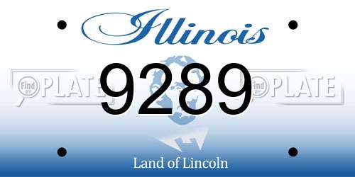 9289 Illinois License Plate
