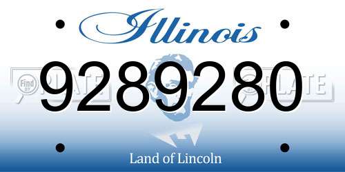 9289280 Illinois License Plate