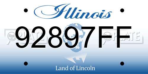 92897FF Illinois License Plate