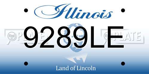9289LE Illinois License Plate