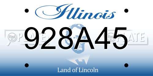 928A45 Illinois License Plate