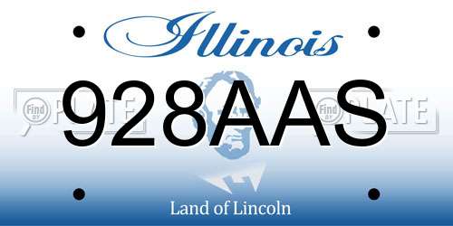 928AAS Illinois License Plate