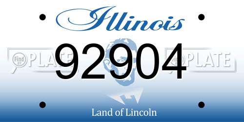 92904 Illinois License Plate