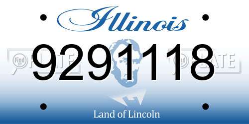 9291118 Illinois License Plate