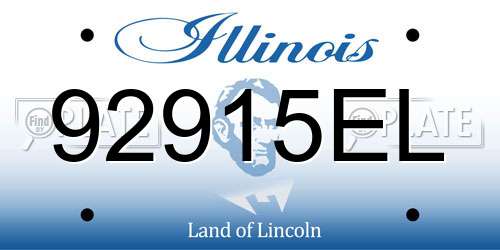 92915EL Illinois License Plate