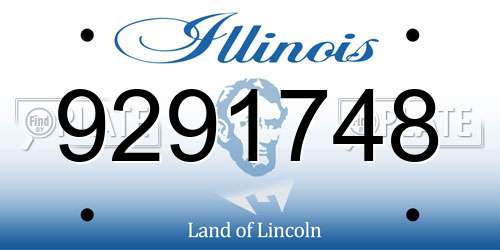 9291748 Illinois License Plate