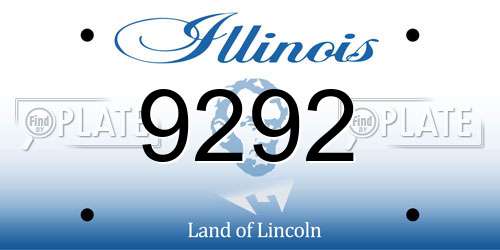 9292 Illinois License Plate
