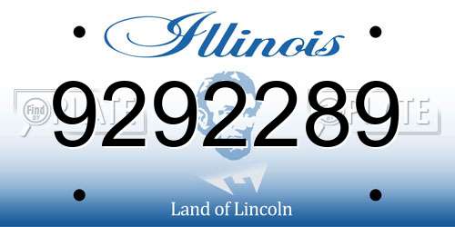 9292289 Illinois License Plate