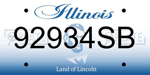 92934SB Illinois License Plate