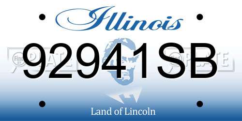 92941SB Illinois License Plate