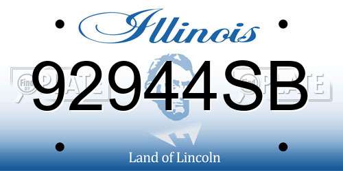 92944SB Illinois License Plate