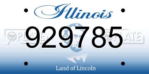 929785 Illinois License Plate