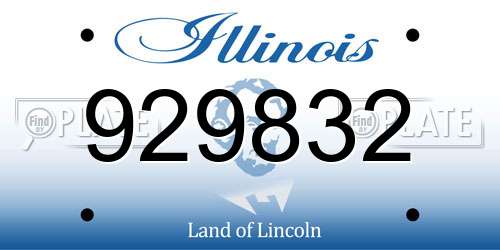 929832 Illinois License Plate