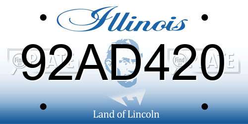 92AD420 Illinois License Plate
